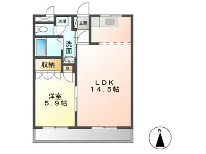 ボナールヴィラ(1LDK/1階)の間取り写真