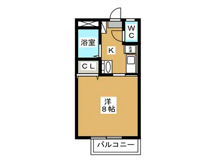 第6松本コーポ(1K/2階)の間取り写真