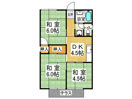 パークハイツ山手(3DK/2階)の間取り写真