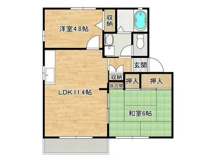 タウニィWORK II(2LDK/1階)の間取り写真