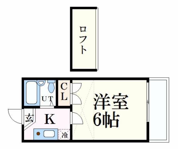 エイシン西八代(1K/2階)の間取り写真