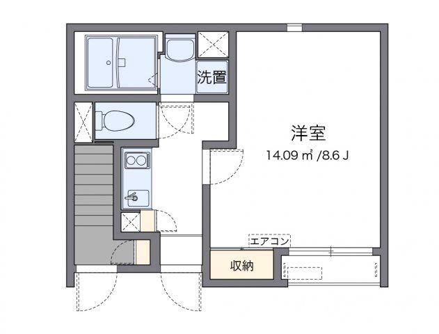 クレイノプランドール(1K/1階)の間取り写真
