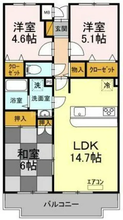 ビューパークヤマモ 2階階 間取り