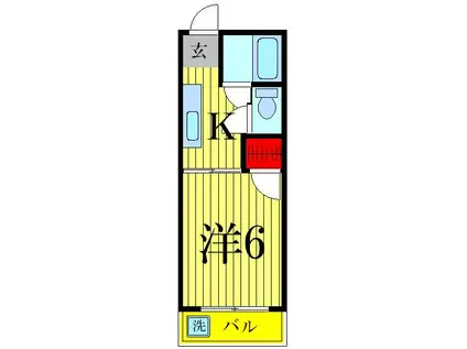 桂ハイツ(1K/4階)の間取り写真