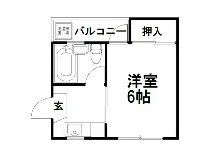 カナダハイツ(1K/3階)の間取り写真