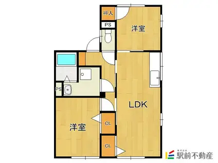 グリーンハイツ青沼(2LDK/2階)の間取り写真