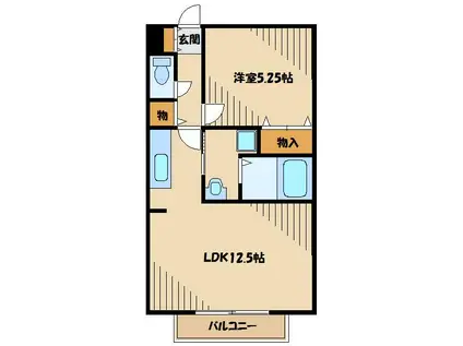 リヴェールメゾン御園(1LDK/1階)の間取り写真