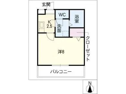 クリサンセマム青山I(1K/2階)の間取り写真