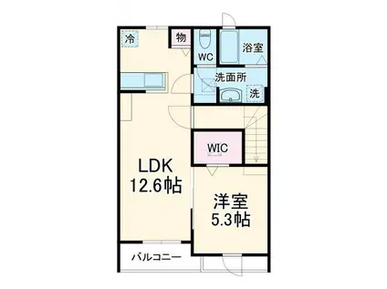 CHAMP DE FRAISES(1LDK/2階)の間取り写真