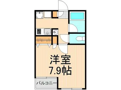 パラシオ北綾瀬(ワンルーム/1階)の間取り写真