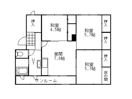 コーポラシーヌ(3DK/2階)の間取り写真