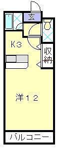 クオーレ中川(ワンルーム/5階)の間取り写真