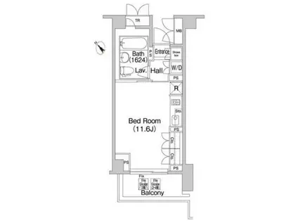 ブリリア代官山プレステージ(ワンルーム/1階)の間取り写真