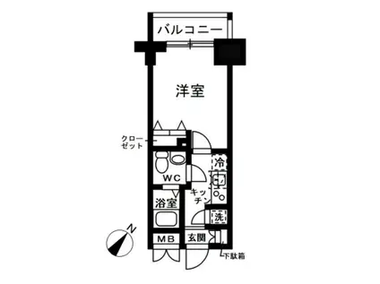 レジディア日本橋人形町II(1K/4階)の間取り写真