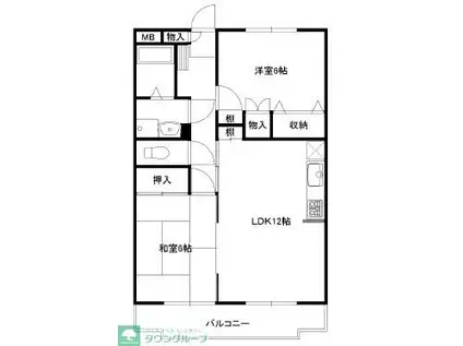 KTD羽村(2LDK/3階)の間取り写真