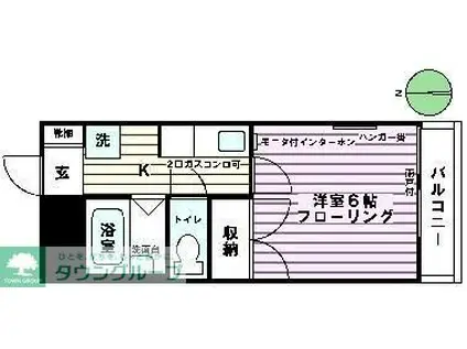 カスティージョ日吉(1K/2階)の間取り写真