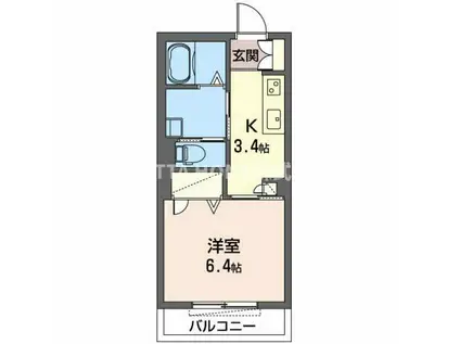 プロヌーブ汐音(1K/2階)の間取り写真