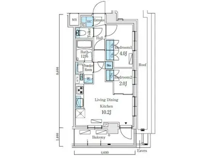 リビオメゾン東北沢(2LDK/6階)の間取り写真