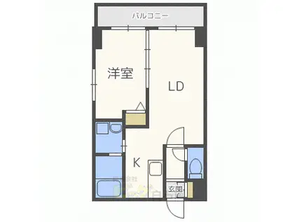 コンフォート豊平(1LDK/3階)の間取り写真