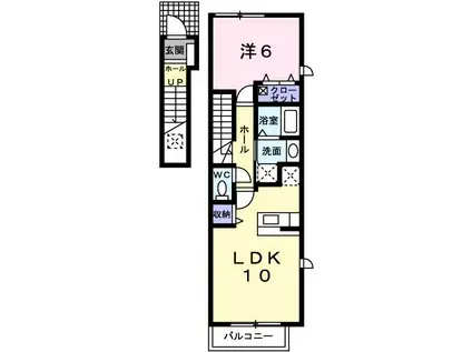 サンリット エクセレンスB(1LDK/2階)の間取り写真