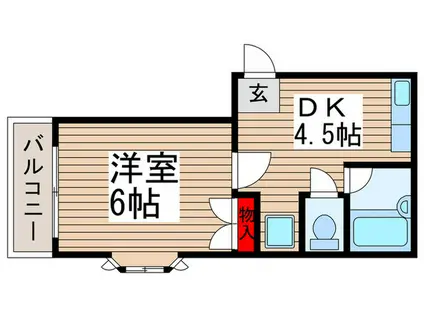 ベルシャトウ西浦和(1DK/1階)の間取り写真