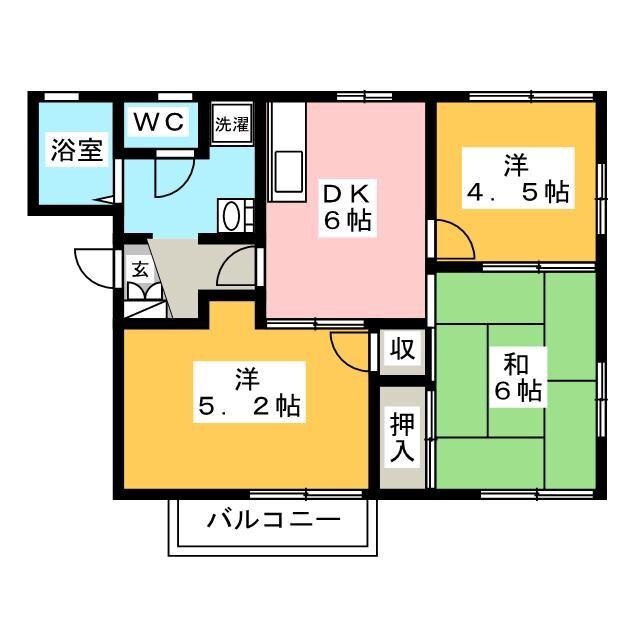 サンコーポ NO.8(3DK/2階)の間取り写真