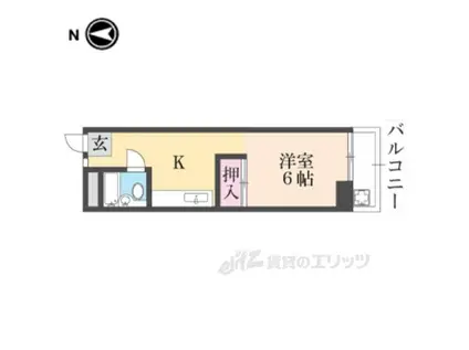 第五吉村マンション(1K/4階)の間取り写真