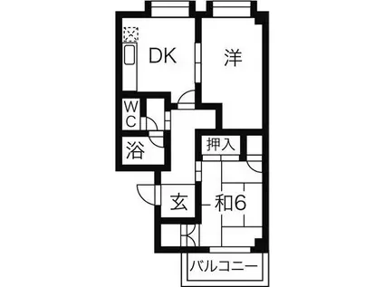 TDマンションPAULOWNIA(2DK/3階)の間取り写真