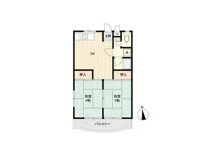 レジデンス光和102棟(2DK/2階)の間取り写真