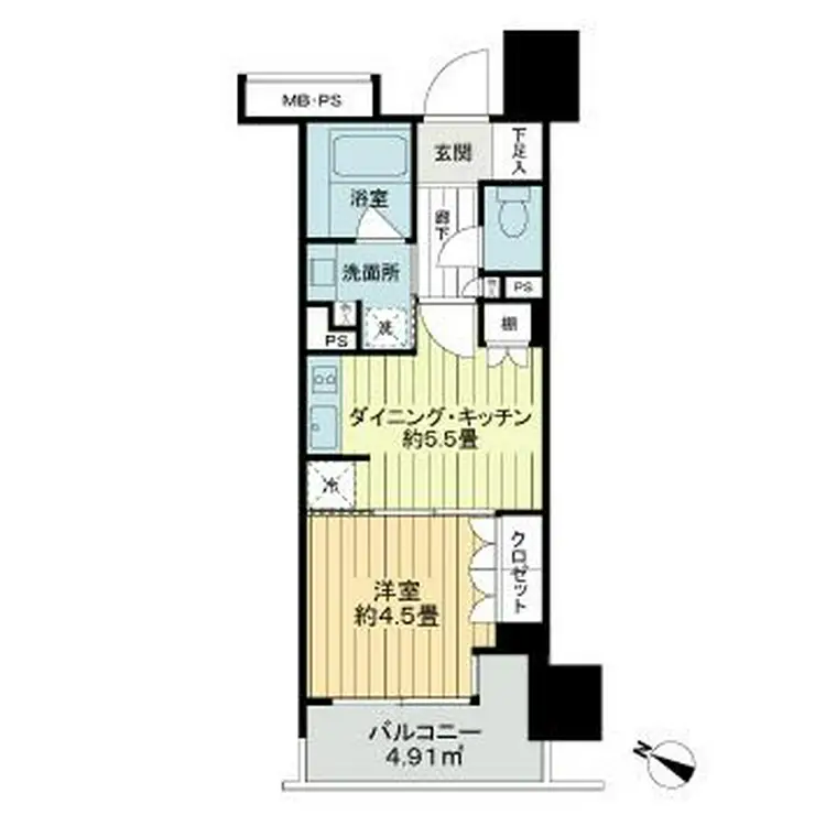 ライオンズアイル渋谷松濤 5階階 間取り