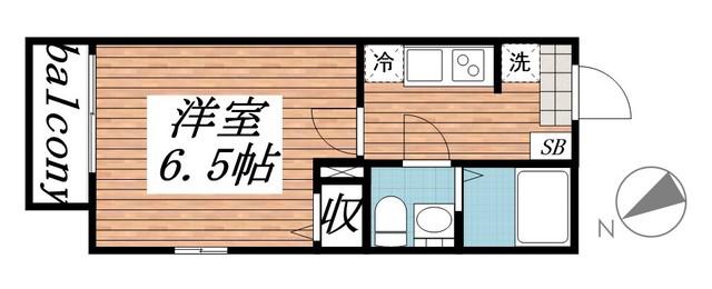 PRECIOUS EARTH稲毛区稲毛(1K/1階)の間取り写真