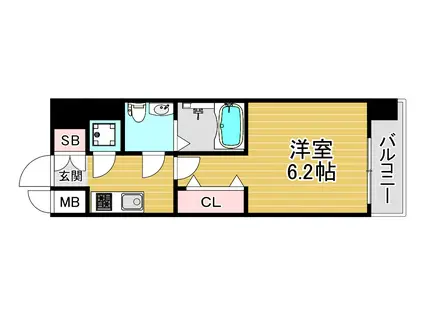 エスリード大阪シティグランツ(1K/5階)の間取り写真