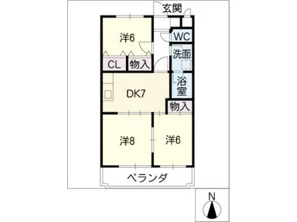 エトワール橘(3DK/1階)の間取り写真