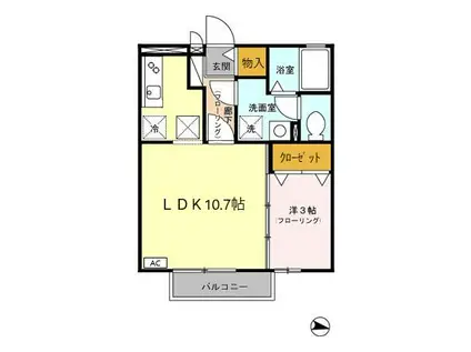 マーメゾンM(1LDK/1階)の間取り写真