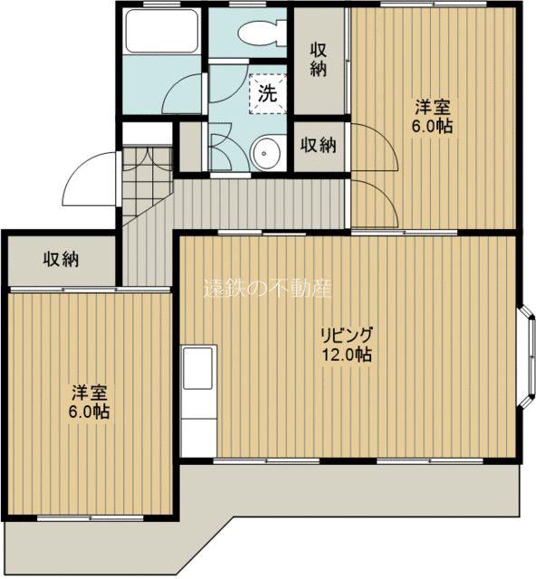 第3田畑ハイツ(2LDK/2階)の間取り写真