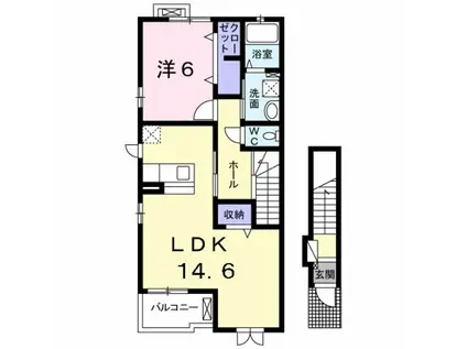 モデルノ アロッジオ(1LDK/2階)の間取り写真