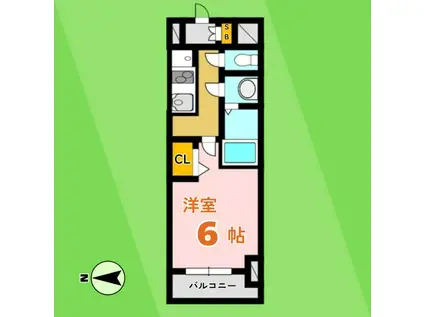 プレサンス尾張一宮ジュレア(1K/7階)の間取り写真