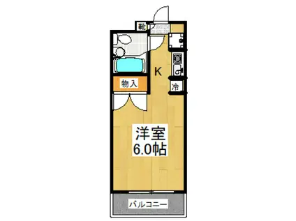 孝友第6ビルグリーンハイツ麻生(1K/2階)の間取り写真