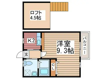 サンハイムIII(1K/1階)の間取り写真