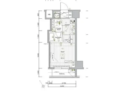 グランヴァン横濱反町(1K/3階)の間取り写真