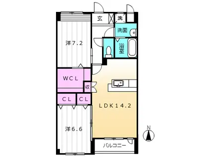PLANDOR ONE(2LDK/2階)の間取り写真