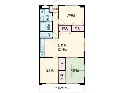 メゾンド篠崎(3LDK/3階)の間取り写真