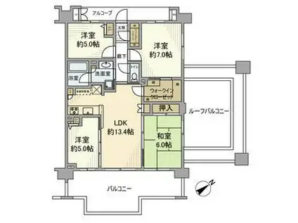 コットンアイランドアルテ(4LDK/9階)の間取り写真