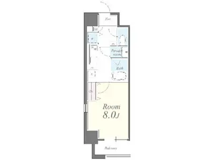 ルペルティア(ワンルーム/7階)の間取り写真