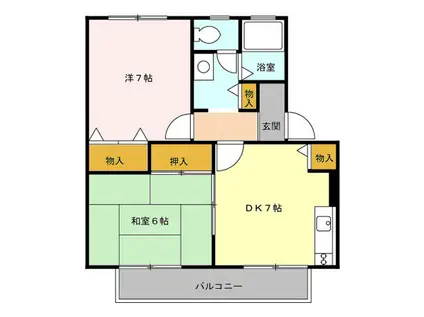 グレイスプラザⅡ(2DK/2階)の間取り写真