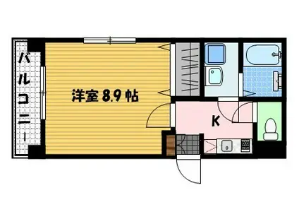 グリーンコート樺島(1K/4階)の間取り写真