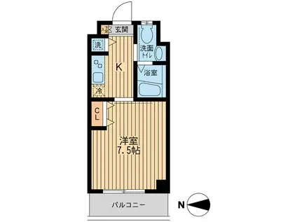 サンライズ中十条II(1K/2階)の間取り写真