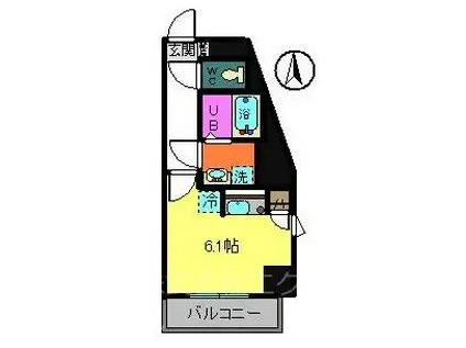 プレデンシャル千人町(1K/3階)の間取り写真