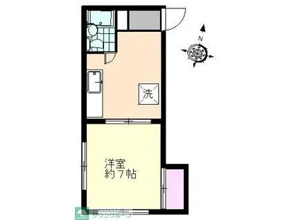 メゾン松坂(1DK/3階)の間取り写真