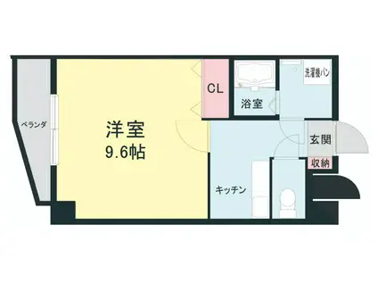 熊本市中央区新大江3丁目(1K/3階)の間取り写真